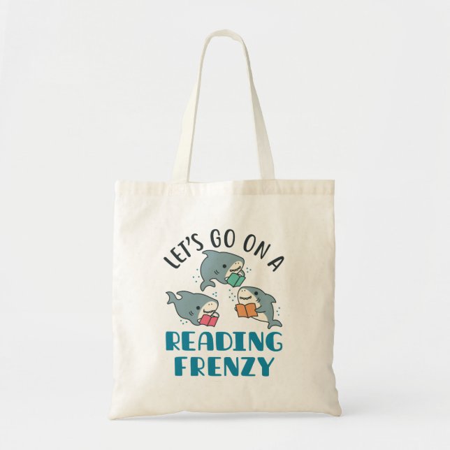 Tote Bag Lire un prof français enseignant requin (Devant)