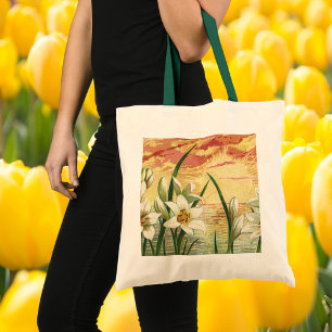 Tote Bag Lis de Pâques Vintage Sunrise et Anges Victorienne