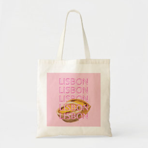 Tote Bag Lisbonne Travel Art, Portugal, Rose, Preppy