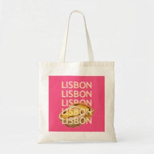 Tote Bag Lisbonne Travel Art, Rose, Portugal Travel Art