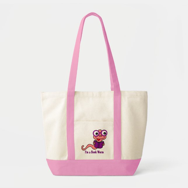 Tote Bag Lisez un mois de livre : Je suis un ver de livre (Devant)