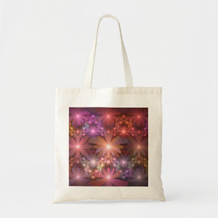 Tote Bag Lit De Fleurs Coloré Brillant Art Fractal Abstrait