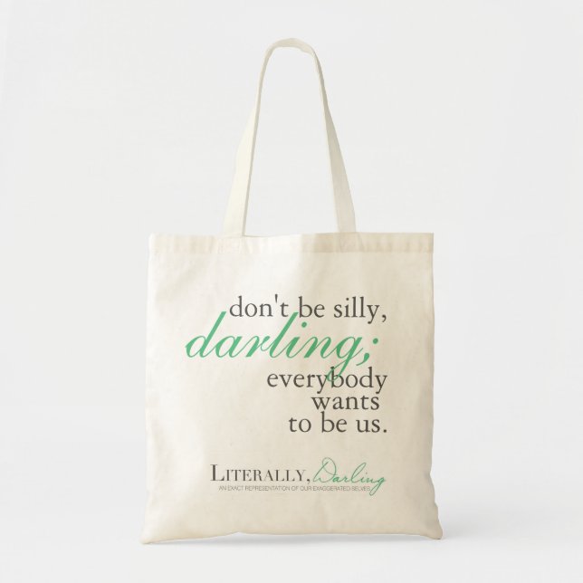 Tote Bag Littéralement, Citation Chérie Fourre-tout (Devant)