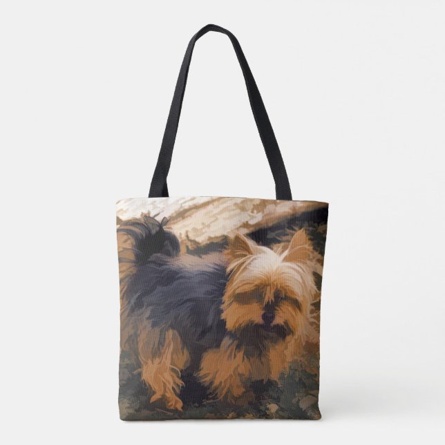 Tote Bag Little Yorkie - Yorkshire Terrier Dog (Dos)