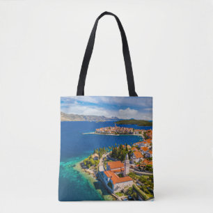 Tote Bag Littoral   Ville de Korcula, île de Korcula, Croat