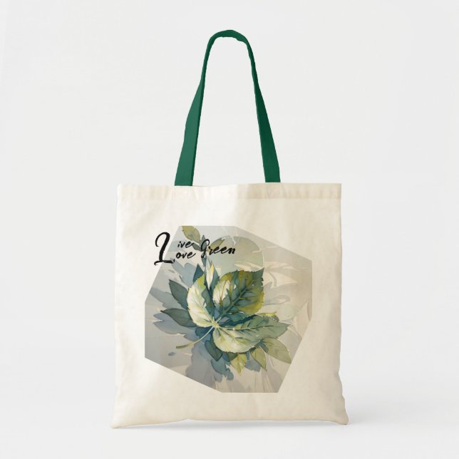 Tote Bag Live Green, Love Green (Devant)