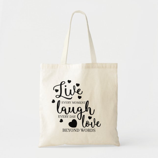 Tote Bag Live Laugh Love (Devant)