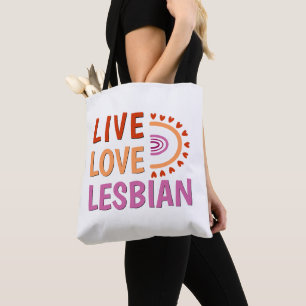 Tote Bag Live love lesbiennes célébrer la diversité boho ar