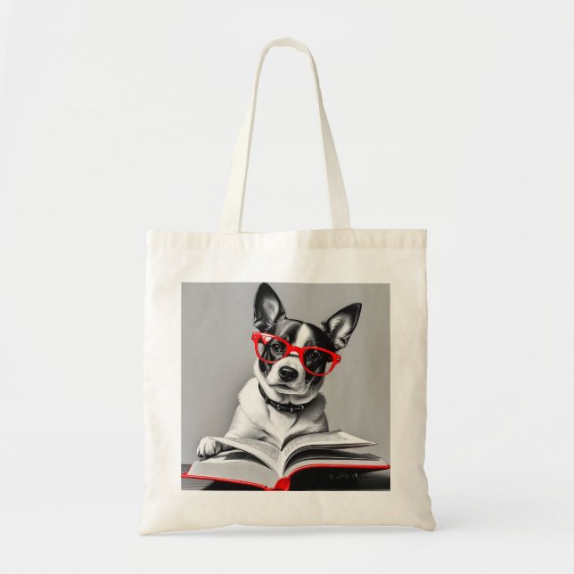 Tote Bag Livre de lecture de chien (Devant)