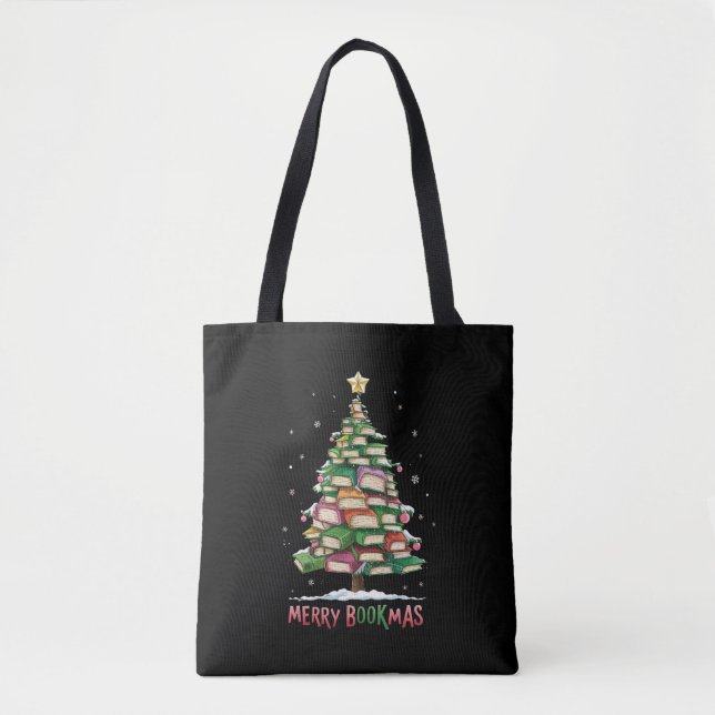 Tote Bag Livre de Noël Lover Tree Librairie Joyeux Bookmas (Devant)