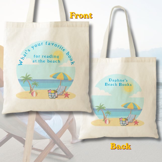 Tote Bag Livre de plage pour lancer une conversation  (Customizable Beach Books Tote Bag)