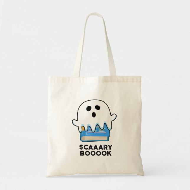 Tote Bag Livre d'exposition Funny Ghost Livre Pun (Devant)