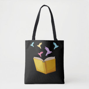 Tote Bag Livre Lover Origami Bookworm Lecteur de littératu