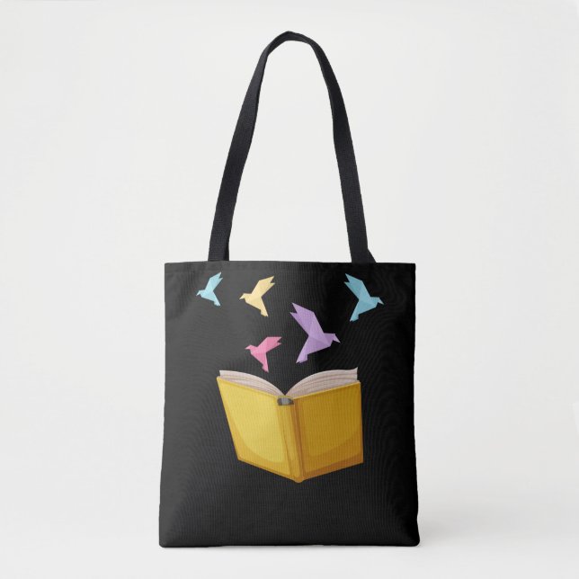 Tote Bag Livre Lover Origami Bookworm Lecteur de littératur (Devant)