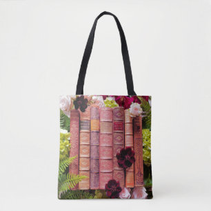 Tote Bag Livres anciens et fleurs bourguignonnes
