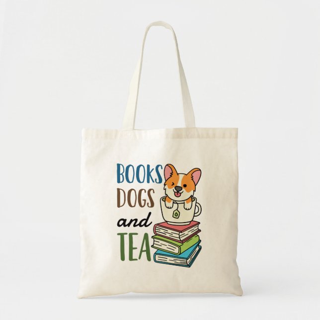 Tote Bag Livres Chiens et Tea Weekend Lecture (Devant)