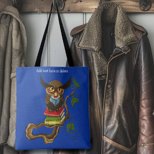 Tote Bag Livres Cute Owl