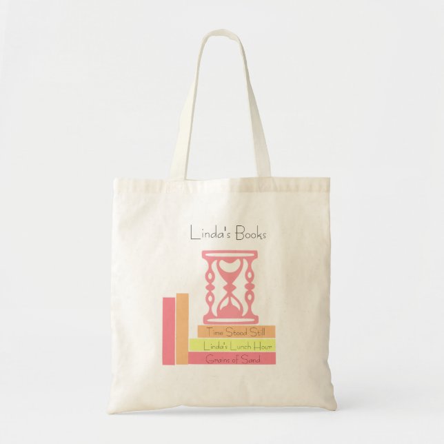 Tote Bag Livres et une fille en sablier (Devant)