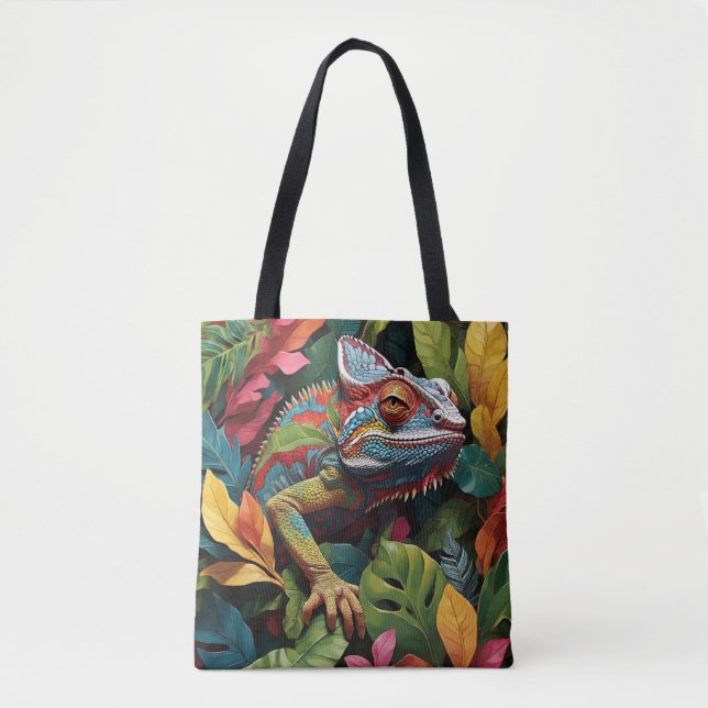 Tote Bag Lizard Leaves & Colour (Devant)