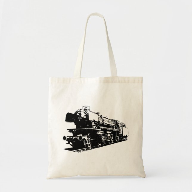 Tote Bag Locomotive à vapeur - Contraste élevé (Devant)