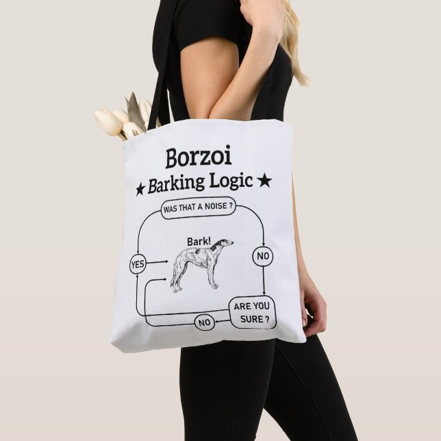 Tote Bag Logique d'aboiement de Borzoi Propriétaire de chie (De près)