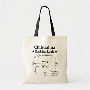 Tote Bag Logique d'aboiement de Chihuahua Chien drôle Puppy