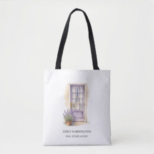Tote Bag Logo aquarelle porte lavande Agent immobilier