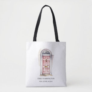 Tote Bag Logo aquarelle Porte Rose Agent immobilier