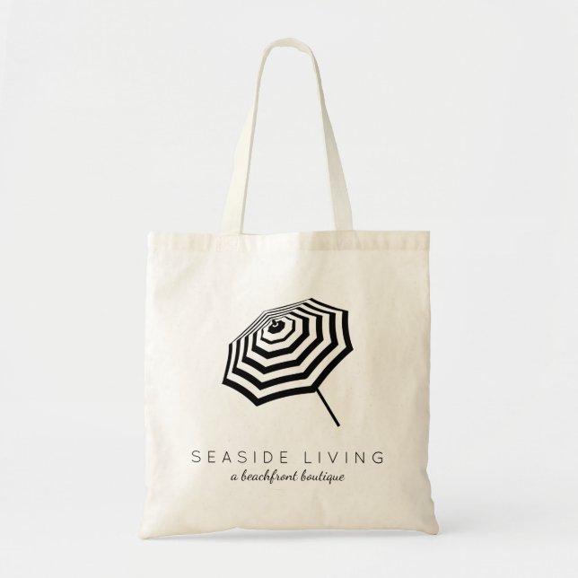 Tote Bag Logo Chic Parapluie De Plage (Devant)