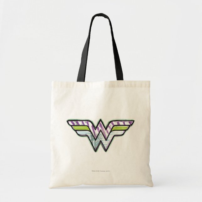 Tote Bag Logo de croquis couleur Wonder Woman (Devant)