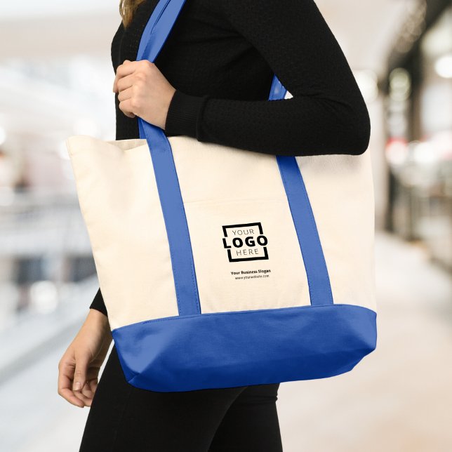 Tote Bag Logo de la société personnalisée Marqué bleu promo (Créateur téléchargé)