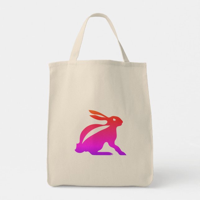 Tote Bag Logo de lapin arc-en-ciel (Dos)