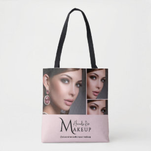 Tote Bag Logo de l'artiste en maquillage photo en écriture 