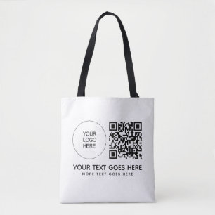 Tote Bag Logo de l'entreprise Code QR Avant de l'épaule d'i