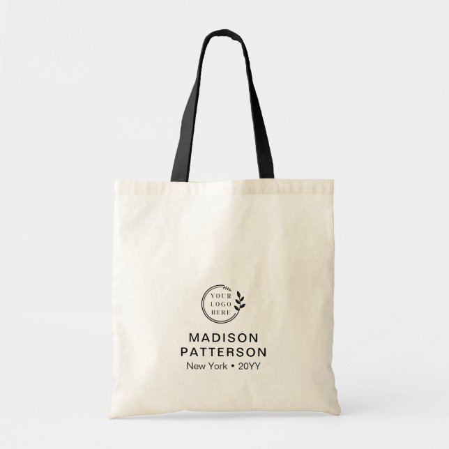 Tote Bag Logo de l'entreprise personnalisée Budget Nom pers (Devant)