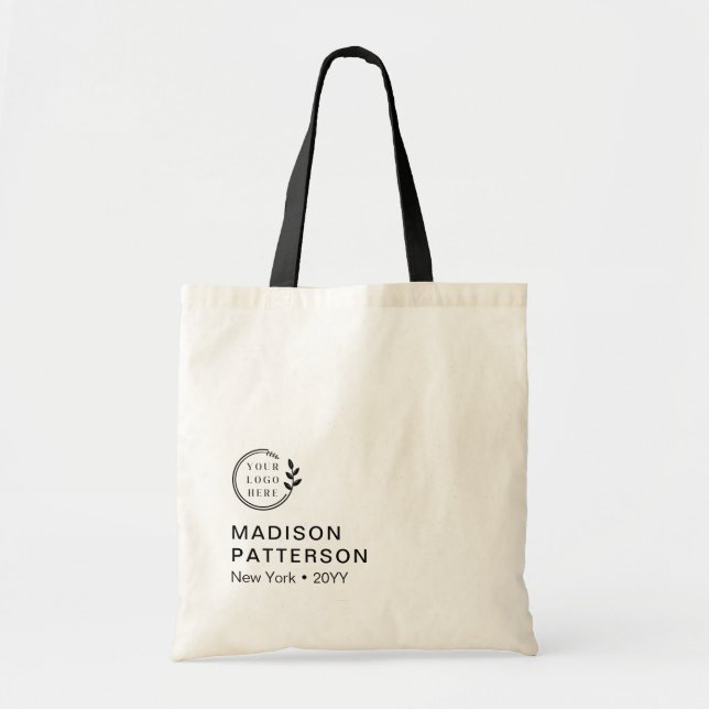 Tote Bag Logo de l'entreprise personnalisée Budget Nom pers (Devant)