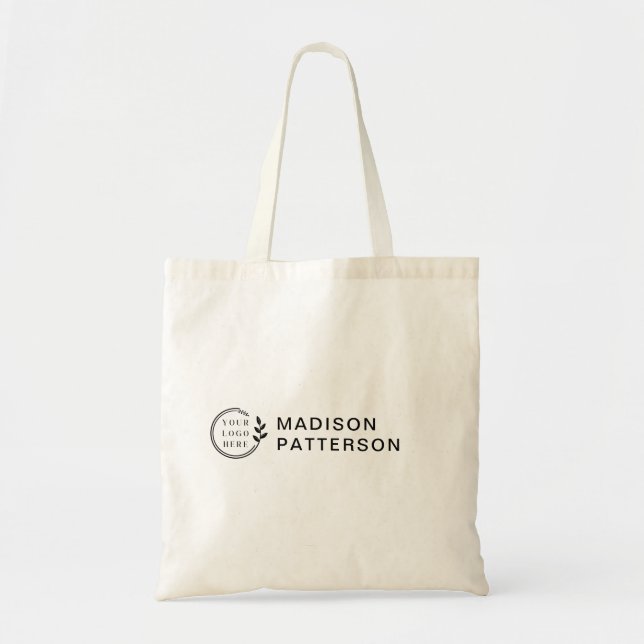 Tote Bag Logo de l'entreprise personnalisée Budget Nom pers (Devant)