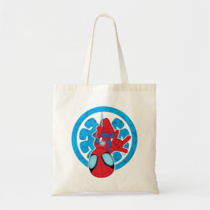 Tote Bag Logo de Spidey pendu à l'envers - Collage de mécha
