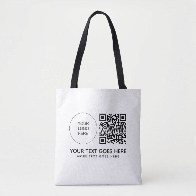 Tote Bag Logo d'entreprise de code QR - Épaule d'impression (Devant)