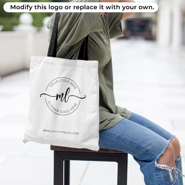 Tote Bag Logo d'entreprise élégant Monogrammes Initiales Bl (Créateur téléchargé)