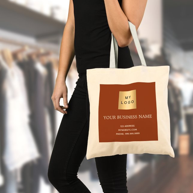 Tote Bag Logo d'entreprise orange brûlé (Créateur téléchargé)