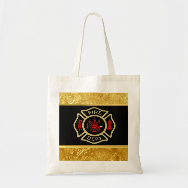 Tote Bag Logo du service d'incendie Or et insigne arrière o (Devant)