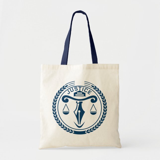 Tote Bag Logo Justice en bleu (Devant)
