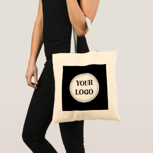 Tote Bag Logo Marque Noire Entreprise Commerciale Société
