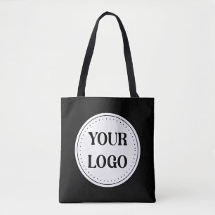 Tote Bag Logo Marque Noire Entreprise Commerciale Société