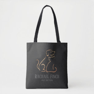 Tote Bag Logo minimaliste rose Or Et Charbon Moderne