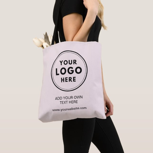 Tote Bag Logo personnalisé Blush Pink Marque d'entreprise (De près)