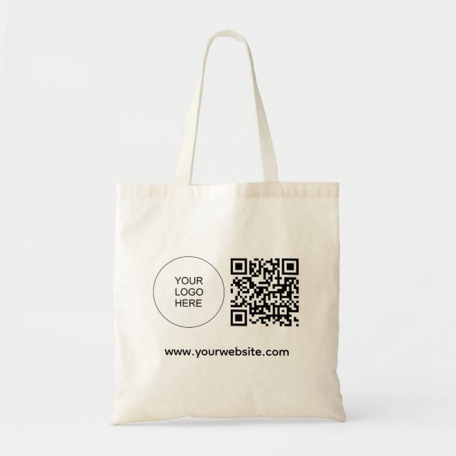 Tote Bag Logo personnalisé Site Web Adresse Modèle QR Code (Devant)