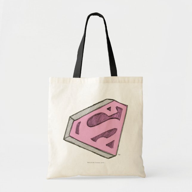Tote Bag Logo Pink Croquetée Supergirl (Devant)