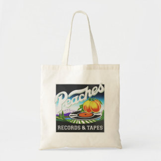 Tote Bag Logo vintage des enregistrements et bandes de pêch